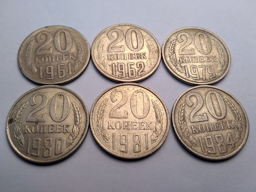 Monedas Colección Antigua Unión Soviética 20 Kopek