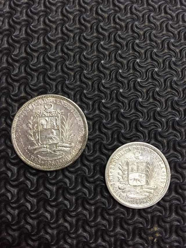 Monedas De 1 Y 2 Bs Plata Año 