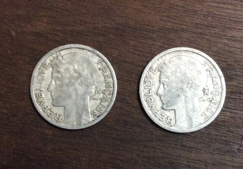 Monedas De 2 Francos Franceses  Y 