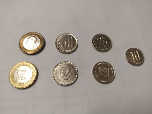 Monedas De Niquel De 10centimos De 25ctm 50ctm Y 1 Bolívar