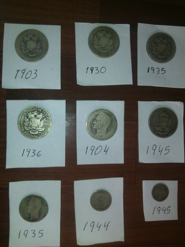 Monedas De Plata De Diferentes Años