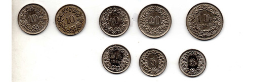 Monedas Suiza Helvetia Varias Fechas Francos Rappen Coda2 7$