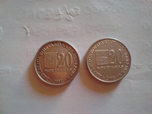 Par De Monedas 20 Bs Año , Variantes Aluminio Y Niquel