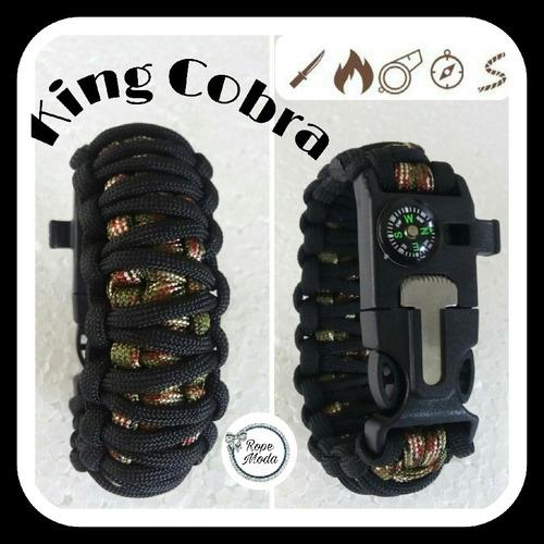 Pulsera Supervivencia 5 En 1 King Cobra Brazalete Paracord