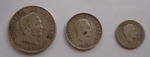 Set De 3 Monedas De Plata