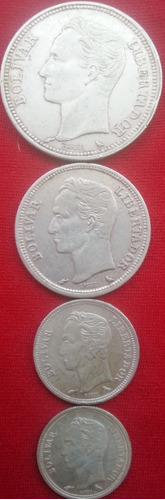 Set Monedas:  Y 0,25 Bs. Año . Plata Lei.835