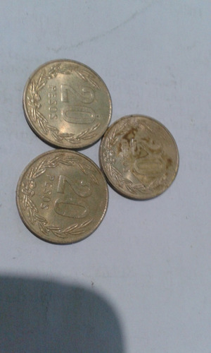 Tres Monedas Antiguas De 20 Pesos