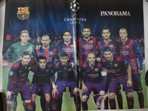 Afiche Barcelona Champions League 46cm Alto X 57cm Ancho