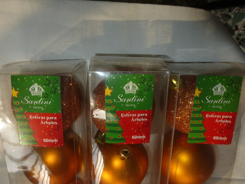 Bolas Bambalina Guirnalda Navidad 3 Pack De 10 Naranjas