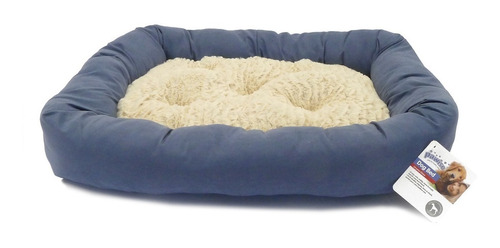 Cama Rectangular Para Perro 68 X 43 Cm Azul Mediana