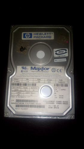 Disco Duro Ide Para Pc De 10 Gb Hp Maxtor