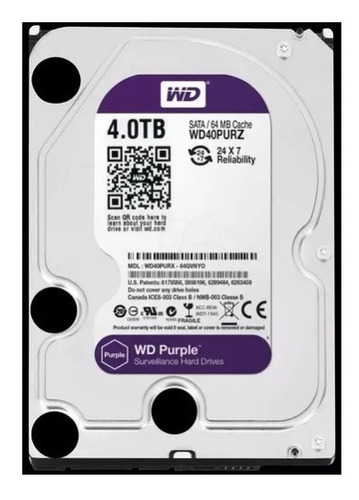 Disco Duro Western Digital Purpura Para Dvr 4tb New (140vd)