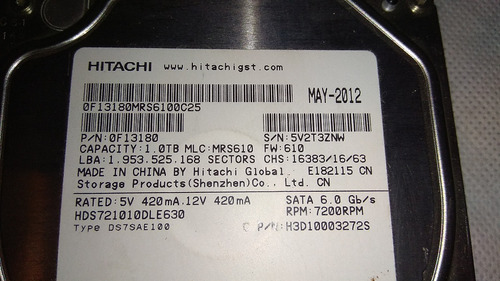 Discos Duro De 1 Tb Hitachi Para Repuestos