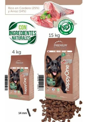 Happyone Premium Cordero 4kg Alimento Perro Perrarina