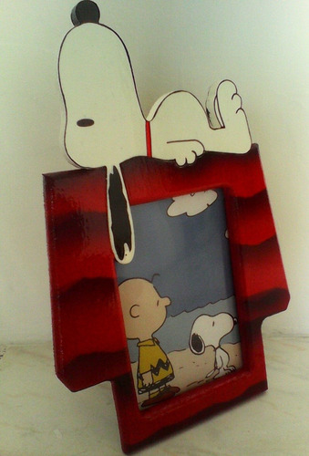 Porta Retratos De Snoopy.. Madera Mdf Pintado. Regalos
