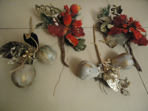 Set De 4 Piezas De Flores Adorno De Navidad Para El Arbol