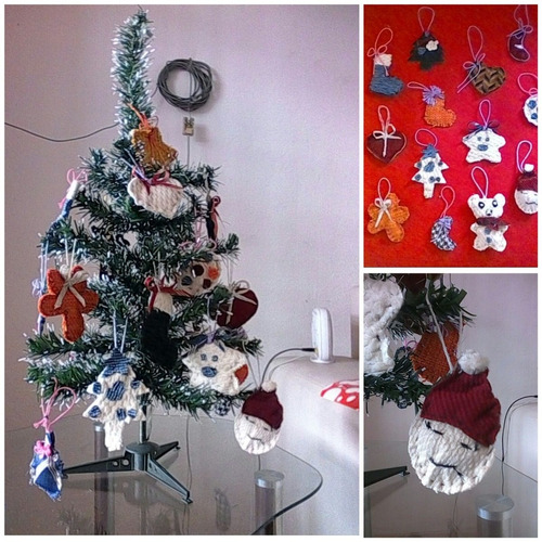 Set De Adornos De Tela Para Decorar El Árbol De Navidad