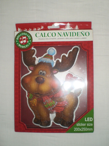 Sticker O Calco De Navidad Con Figura De Reno