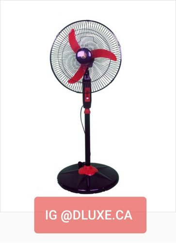 Ventilador Fm De Pedestal Aspa Roja 18 Pulgadas