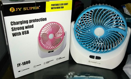 Ventilador Recargable C/lz Led Marca Jy Super. Mayor Y Detal