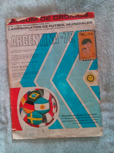 Album Mundial De Futbol Argentina 78