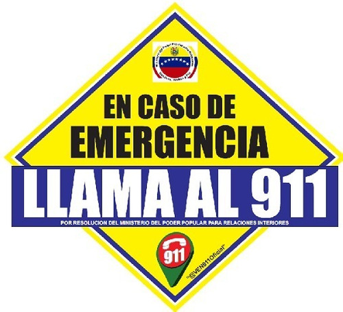 Aviso De Emergencia Llama Al 911 Medida 