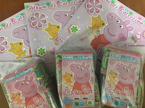 Barajitas Cartas Cromos Con Álbum Peluche Juguete Peppa Pig