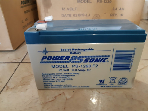 Bateria 12v 9ah Para Ups Cerco Electrico Marca Power Sonic