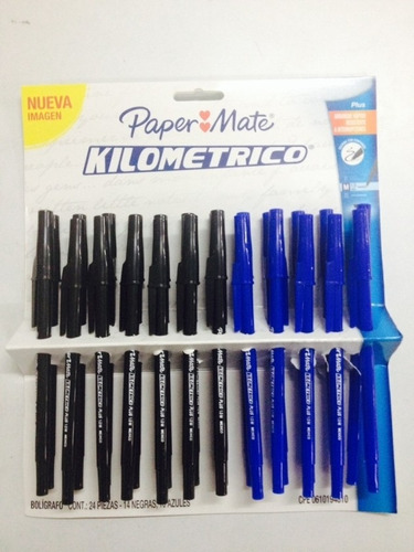 Bolígrafo Kilométrico Blister 24 Unidades Azul Y Negro