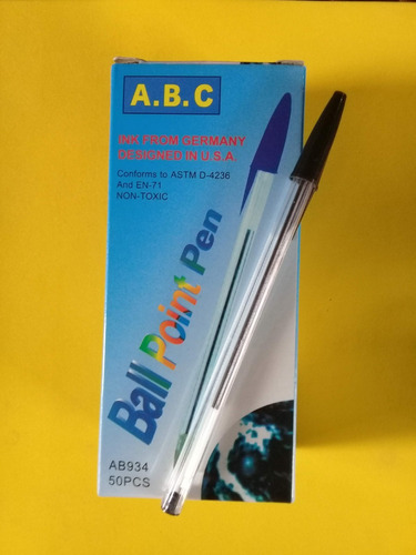 Bolígrafos Abc Tinta Negra Caja De 50 Unidades Ofertaaa