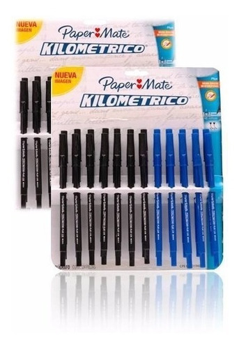 Boligrafo Papermate Negro Y Azul Blister De 24 Unidades