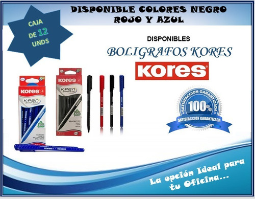 Boligrafos Kores Y Kilometricos Caja De 12 Unidades