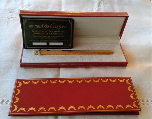 Cartier Vendome Oval Gold Stylo Pen Original Oro 18k