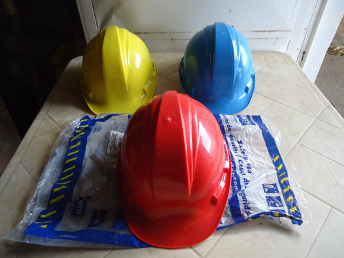 Cascos De Seguridad Marca North (azul, Rojo Y Blanco)