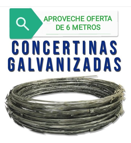 Concertinas Galvanizadas 6 Metros X 45cm De Diámetro