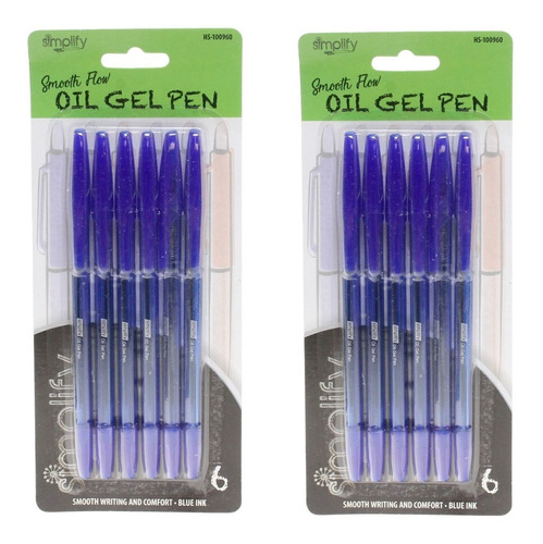 Dos 2 Paquetes Boligrafos Tinta Gel Azul Simplifly Oferta