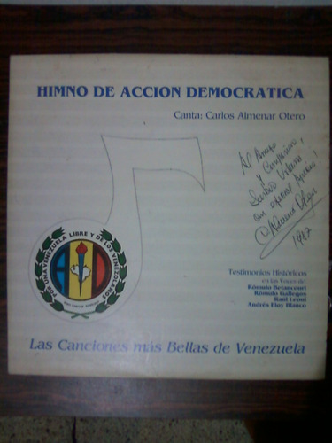 Himno De Accion Democratica Disco De Vinil