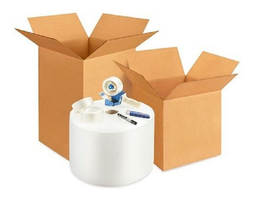 Kits Para Mudanzas Cajas + Cintas + Burbuja + Exacto + Otros