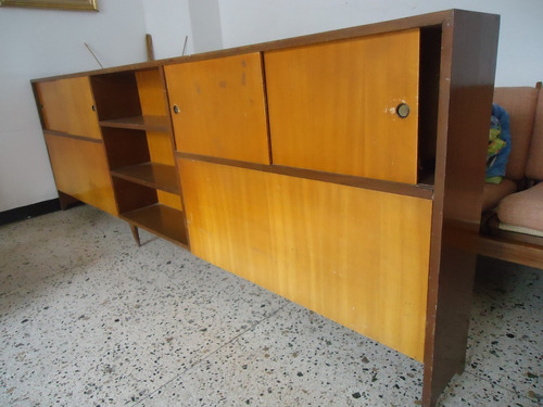 Mueble Biblioteca De Madera Años 60