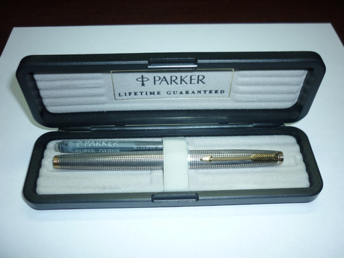 Pluma Fuente Parker De Plata Esterlina Y Oro !como Nueva¡