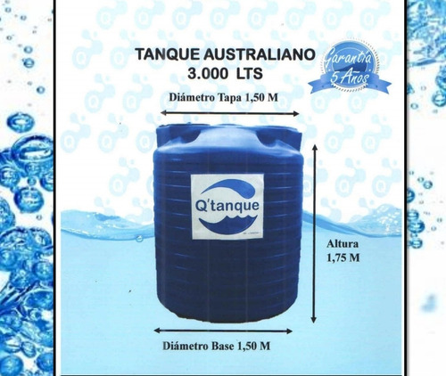 Tanque Para Agua Australiano De lts Marca Q' Tanque