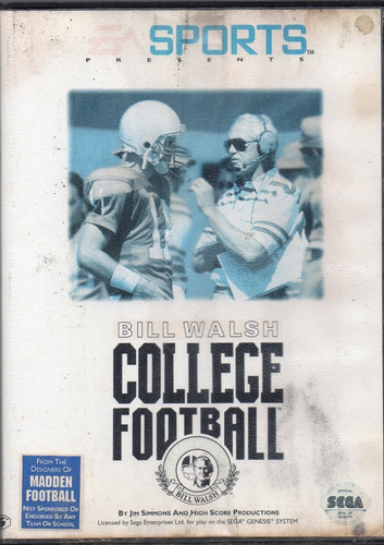 Bill Walsh College Football.sega Genesis Original.qq A8