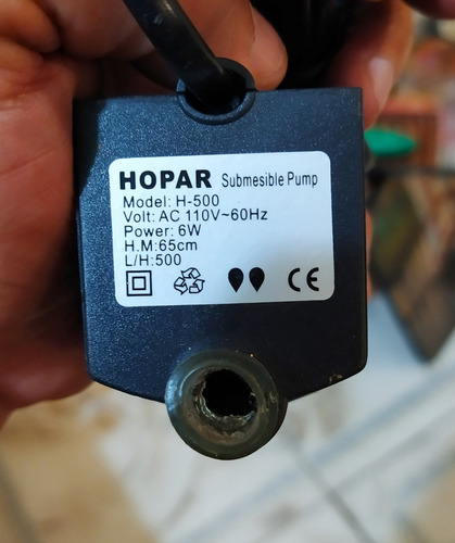 Bomba Sumergible Hopar H-500 Para Pecera