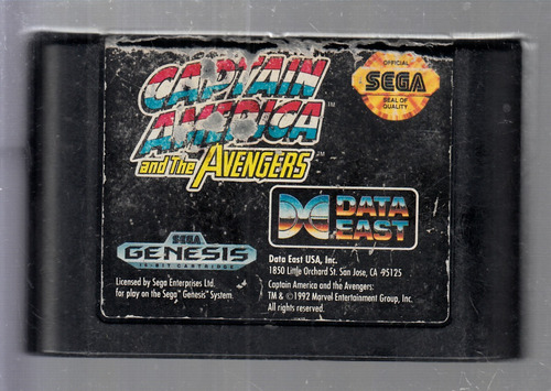 Capitain America Video Juego De Sega Genesis Usado Qq10