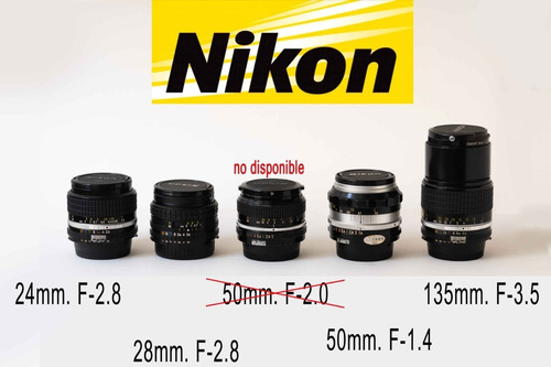 Kit Lentes Para Cámaras Nikon 24mm-28mm-35mm-50mm-135mm