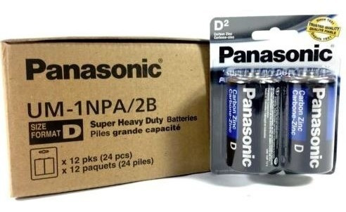 Pilas Baterias Panasonic Tipo D Blister 2 Unidades
