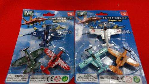 Aviones De Metal Con Ruedas Diseños Coleccionables 2 Packs