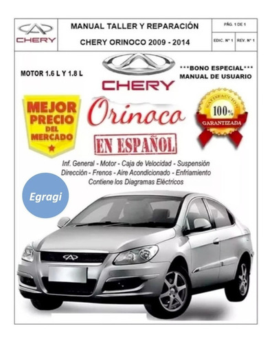 Combo Manual Taller Servicio Diagramas Chery Orinoco