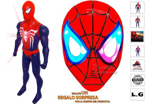 Combo Spiderman Muñeco + Mascara Luz Vengadores Diversion