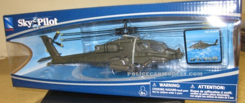 Helicóptero Ah-64 Apache Die Cast Escala 1/55